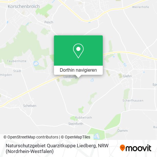 Naturschutzgebiet Quarzitkuppe Liedberg Karte