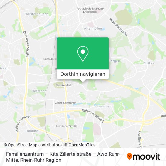 Familienzentrum – Kita Zillertalstraße – Awo Ruhr-Mitte Karte