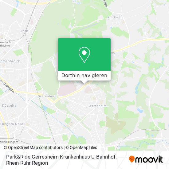 Park&Ride Gerresheim Krankenhaus U-Bahnhof Karte