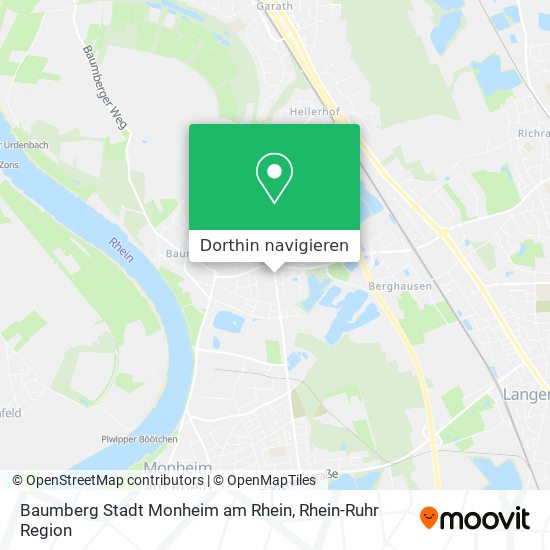 Baumberg Stadt Monheim am Rhein Karte