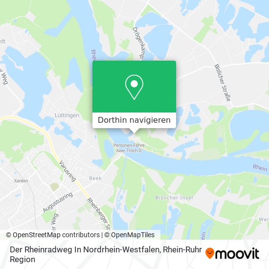 Der Rheinradweg In Nordrhein-Westfalen Karte