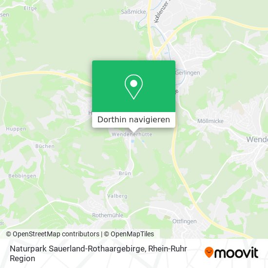 Naturpark Sauerland-Rothaargebirge Karte