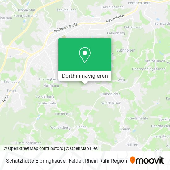 Schutzhütte Eipringhauser Felder Karte