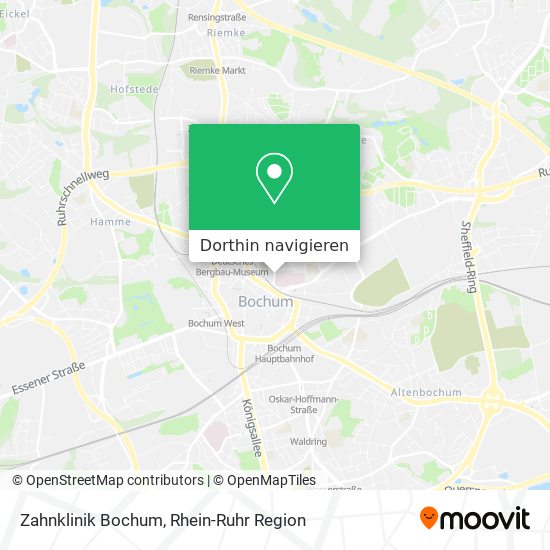 Zahnklinik Bochum Karte
