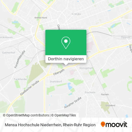 Mensa Hochschule Niederrhein Karte