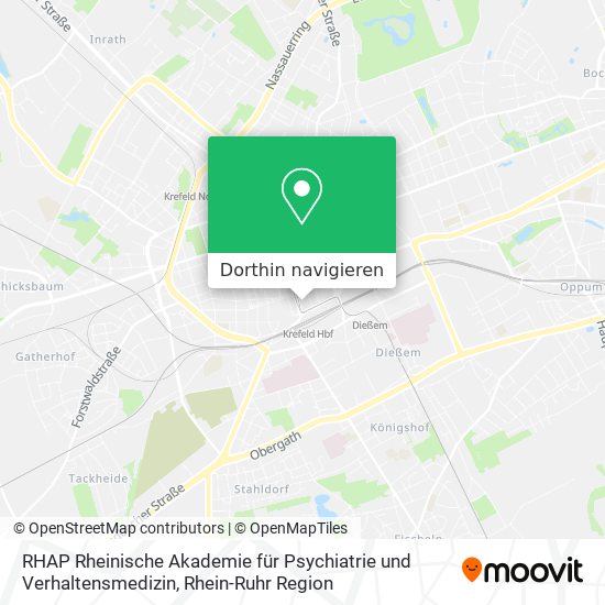 RHAP Rheinische Akademie für Psychiatrie und Verhaltensmedizin Karte