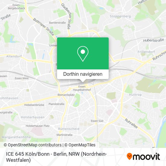 ICE 645 Köln/Bonn - Berlin Karte