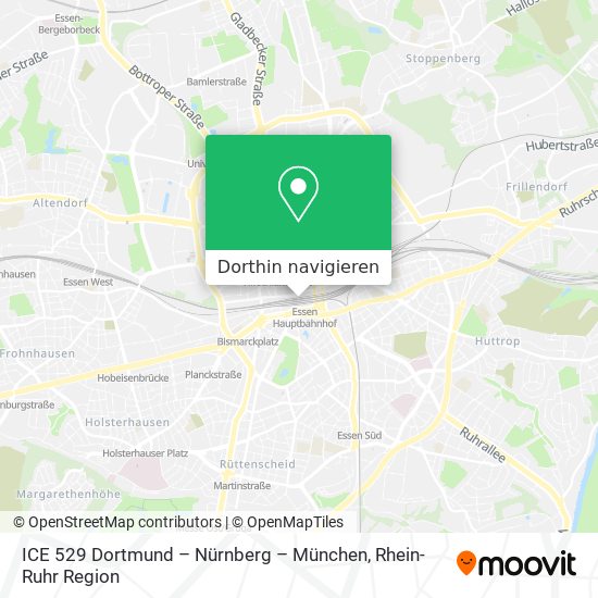 ICE 529 Dortmund – Nürnberg – München Karte