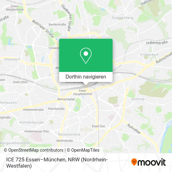 ICE 725 Essen–München Karte