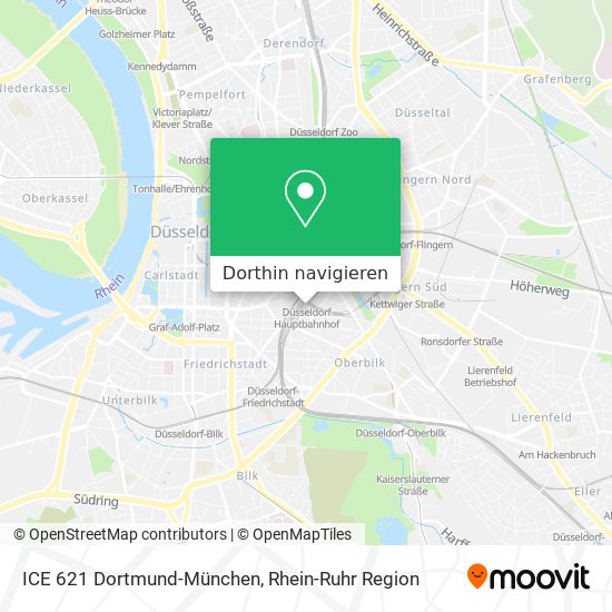 ICE 621 Dortmund-München Karte