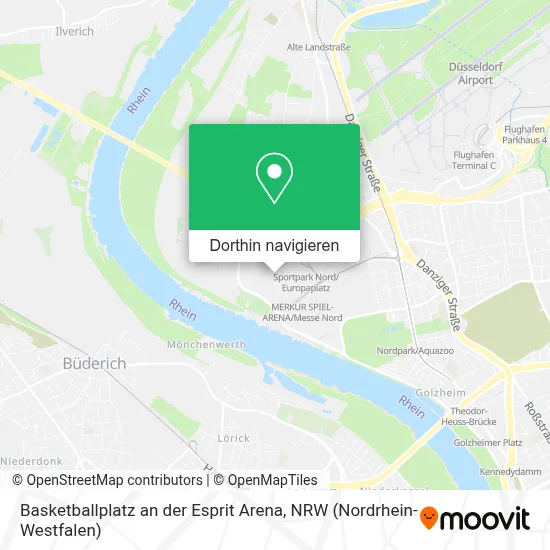 Basketballplatz an der Esprit Arena Karte