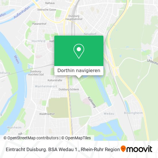Eintracht Duisburg. BSA Wedau 1. Karte