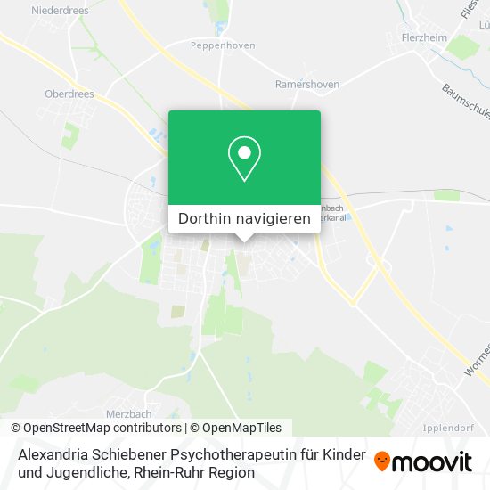 Alexandria Schiebener Psychotherapeutin für Kinder und Jugendliche Karte