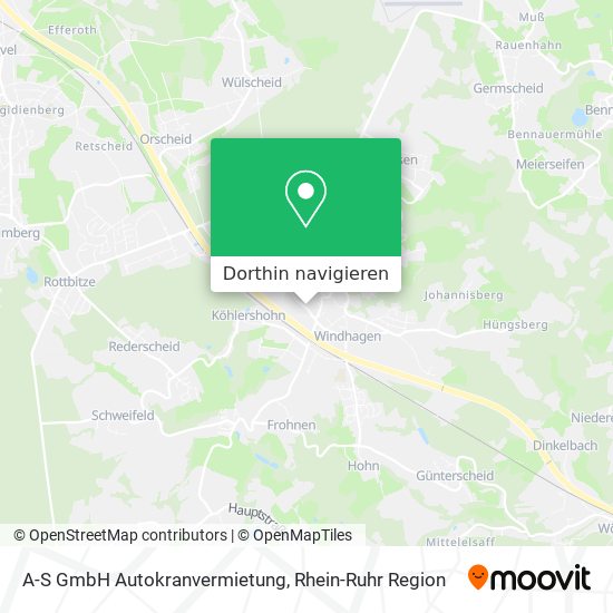 A-S GmbH Autokranvermietung Karte
