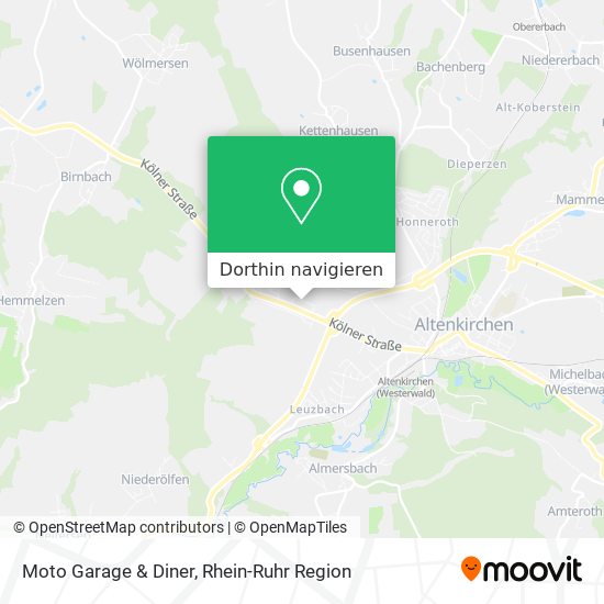 Moto Garage & Diner Karte