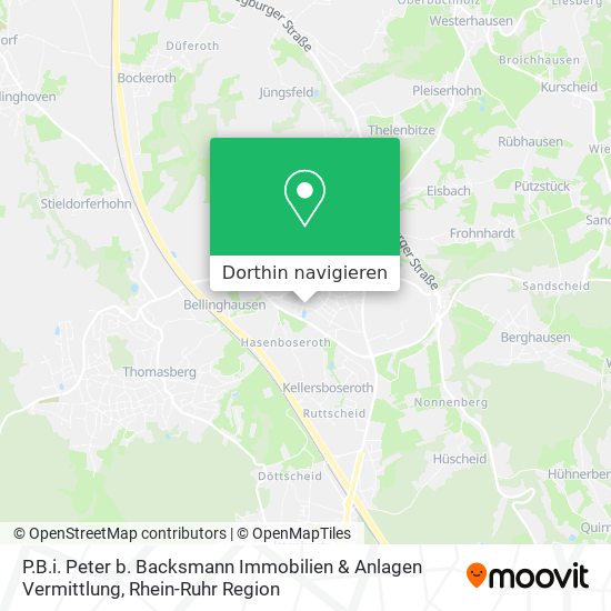 P.B.i. Peter b. Backsmann Immobilien & Anlagen Vermittlung Karte