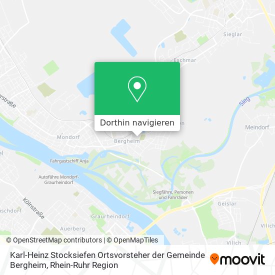 Karl-Heinz Stocksiefen Ortsvorsteher der Gemeinde Bergheim Karte
