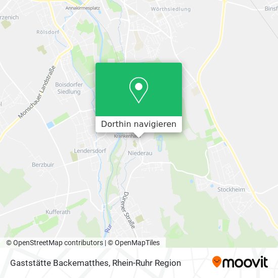 Gaststätte Backematthes Karte