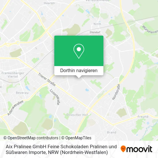 Aix Pralinee GmbH Feine Schokoladen Pralinen und Süßwaren Importe Karte