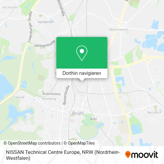 NISSAN Technical Centre Europe Karte