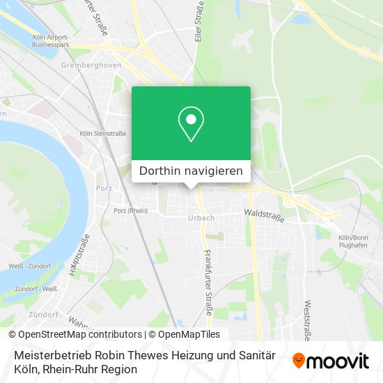 Meisterbetrieb Robin Thewes Heizung und Sanitär Köln Karte