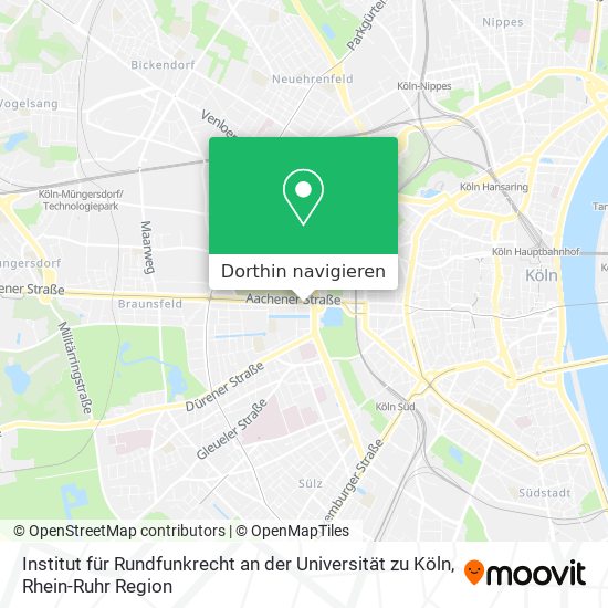 Institut für Rundfunkrecht an der Universität zu Köln Karte