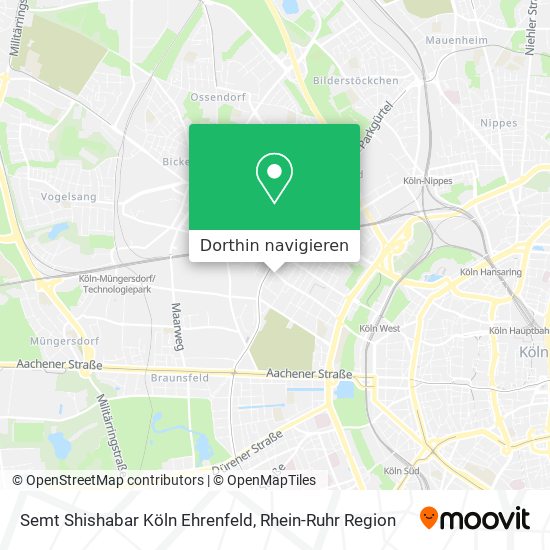 Semt Shishabar Köln Ehrenfeld Karte