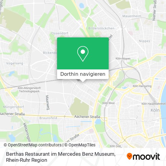 Berthas Restaurant im Mercedes Benz Museum Karte