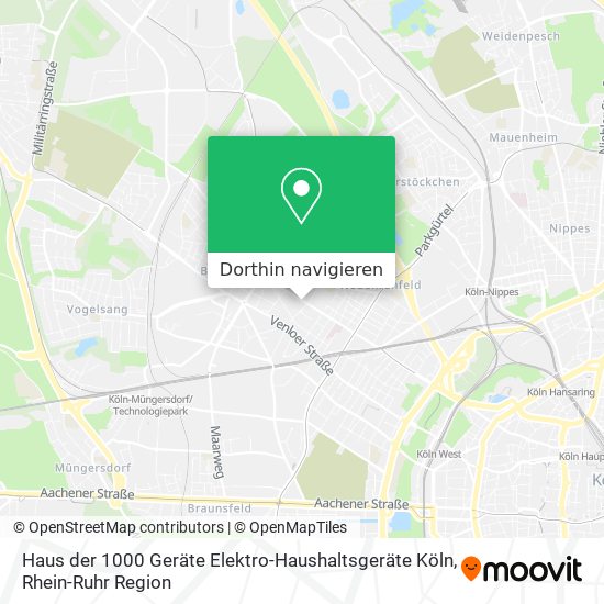 Haus der 1000 Geräte Elektro-Haushaltsgeräte Köln Karte