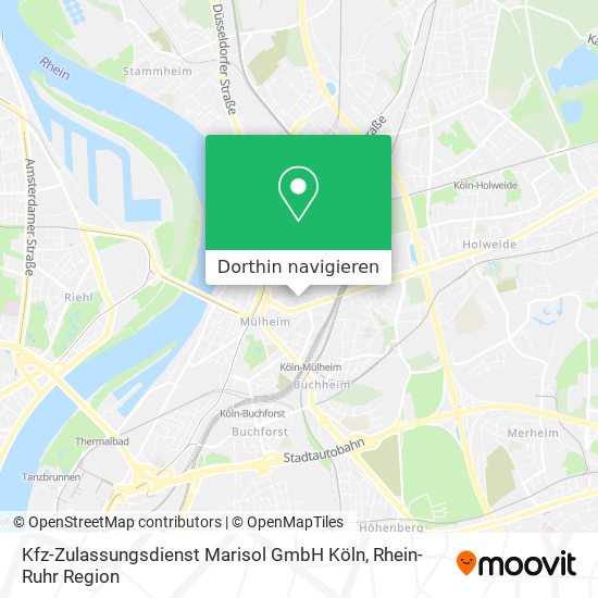 Kfz-Zulassungsdienst Marisol GmbH Köln Karte
