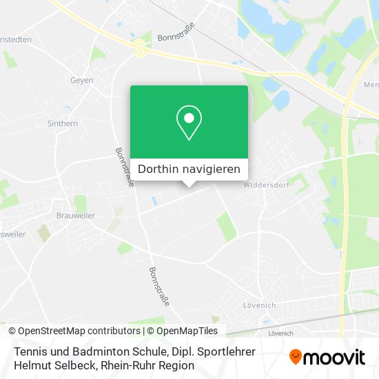 Tennis und Badminton Schule, Dipl. Sportlehrer Helmut Selbeck Karte