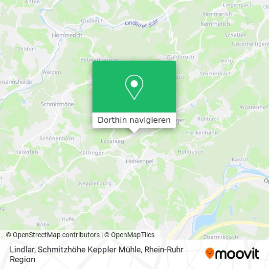 Lindlar, Schmitzhöhe Keppler Mühle Karte