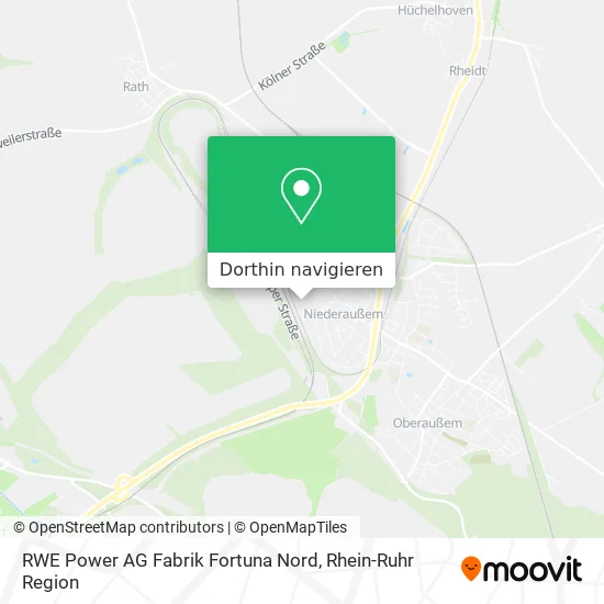RWE Power AG Fabrik Fortuna Nord Karte