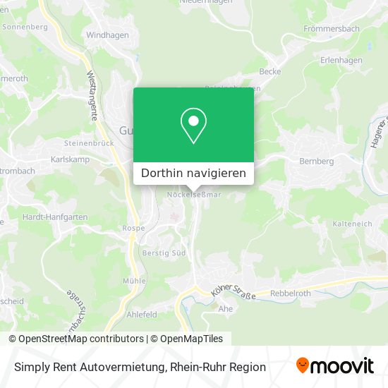 Simply Rent Autovermietung Karte