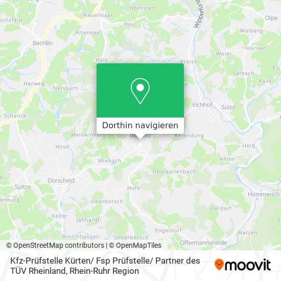 Kfz-Prüfstelle Kürten/ Fsp Prüfstelle/ Partner des TÜV Rheinland Karte