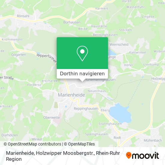 Marienheide, Holzwipper Moosbergstr. Karte