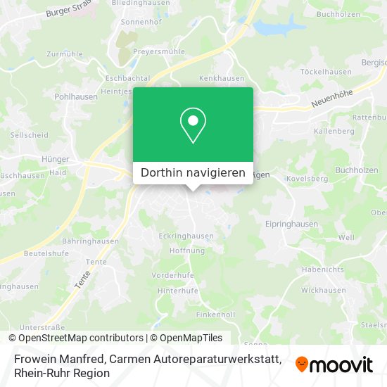 Frowein Manfred, Carmen Autoreparaturwerkstatt Karte