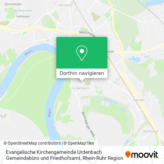 Evangelische Kirchengemeinde Urdenbach Gemeindebüro und Friedhofsamt Karte