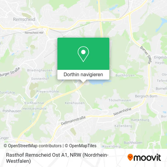 Rasthof Remscheid Ost A1 Karte