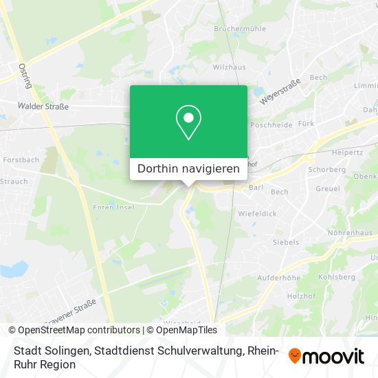 Stadt Solingen, Stadtdienst Schulverwaltung Karte