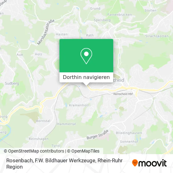 Rosenbach, F.W. Bildhauer Werkzeuge Karte