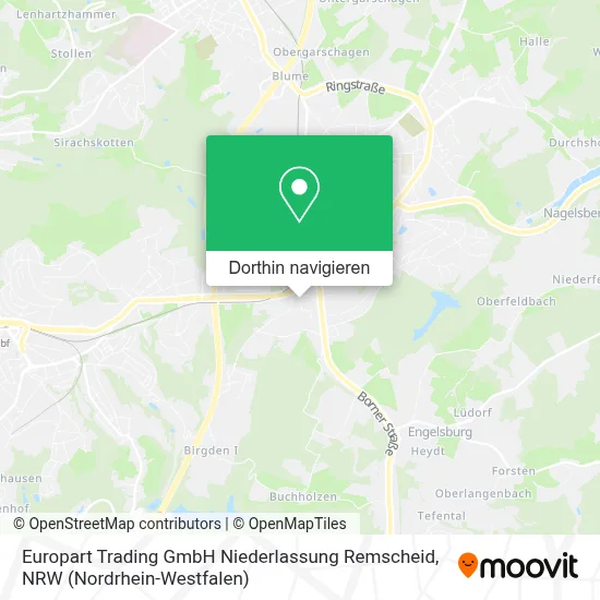 Europart Trading GmbH Niederlassung Remscheid Karte