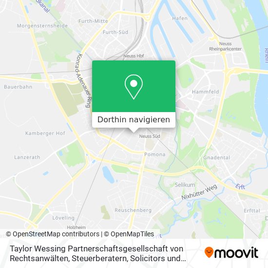 Taylor Wessing Partnerschaftsgesellschaft von Rechtsanwälten, Steuerberatern, Solicitors und Avocat Karte