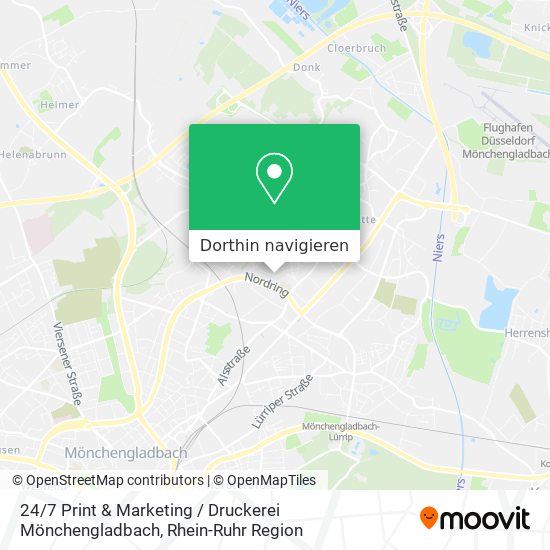 24 / 7 Print & Marketing / Druckerei Mönchengladbach Karte