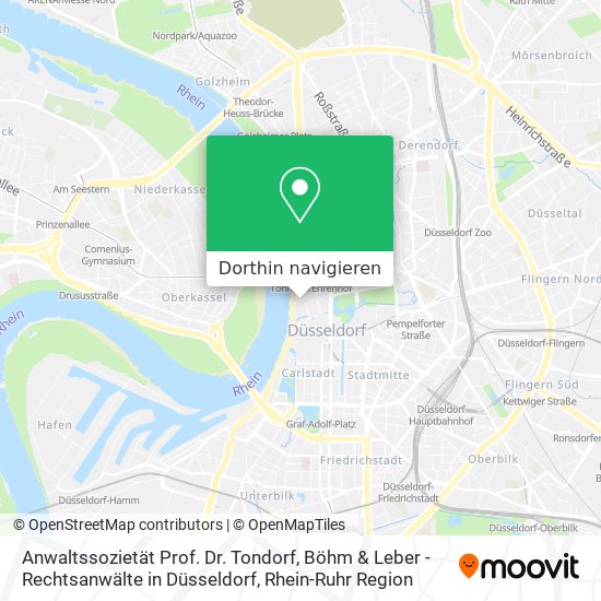 Anwaltssozietät Prof. Dr. Tondorf, Böhm & Leber - Rechtsanwälte in Düsseldorf Karte
