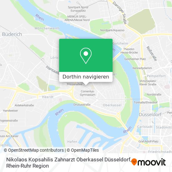 Nikolaos Kopsahilis Zahnarzt Oberkassel Düsseldorf Karte