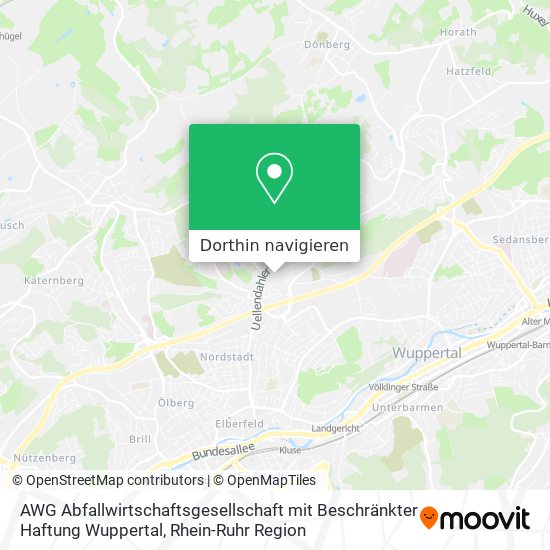 AWG Abfallwirtschaftsgesellschaft mit Beschränkter Haftung Wuppertal Karte