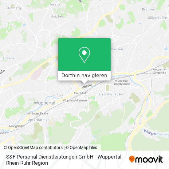 S&F Personal Dienstleistungen GmbH - Wuppertal Karte