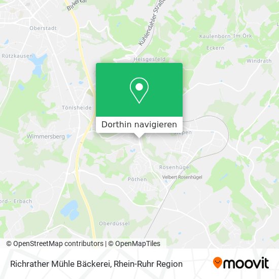 Richrather Mühle Bäckerei Karte