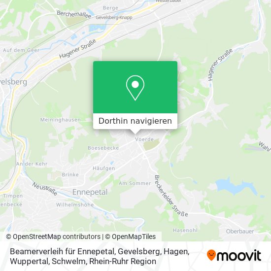 Beamerverleih für Ennepetal, Gevelsberg, Hagen, Wuppertal, Schwelm Karte